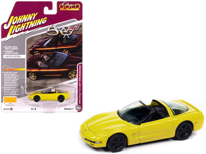 2003 Chevrolet Corvette Convertible "50th Anniversary" Millennium Yellow "Classic Gold Collection" 1/64 Diecast Model Car by Johnny Lightning-DiecastModeler.com