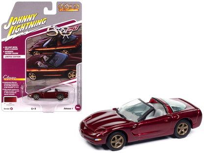 2003 Chevrolet Corvette Convertible "50th Anniversary" Anniversary Red Metallic "Classic Gold Collection" 1/64 Diecast Model Car by Johnny Lightning-DiecastModeler.com