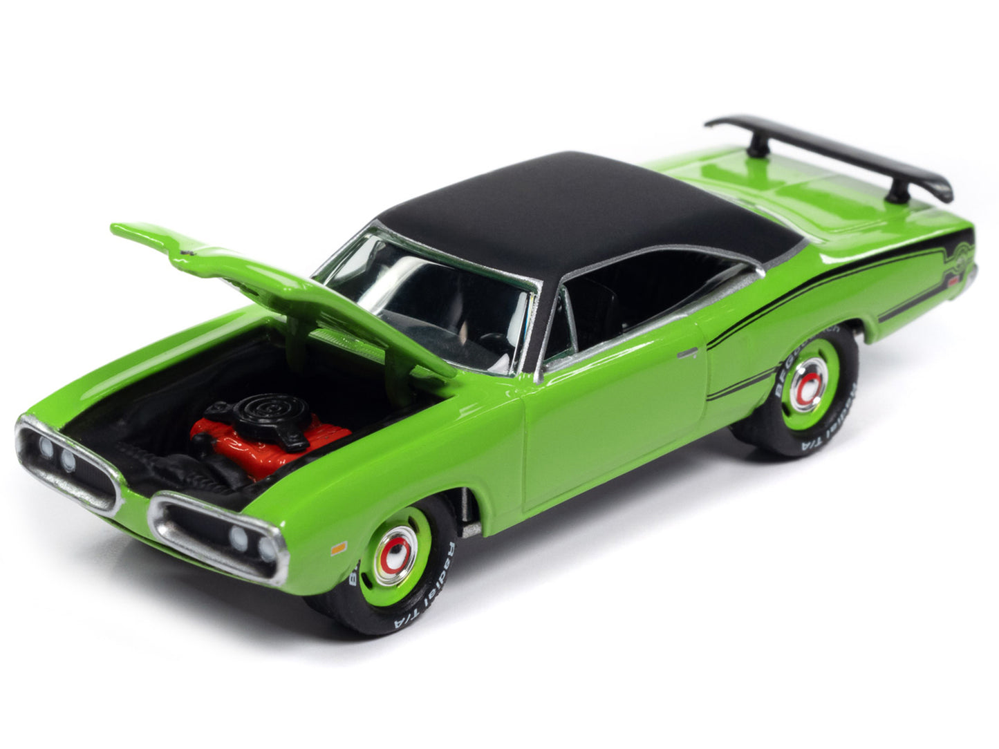 1970 Dodge Coronet Super Bee Sublime Green with Black Stripes and Top "Classic Gold Collection" 1/64 Diecast Model Car by Johnny Lightning