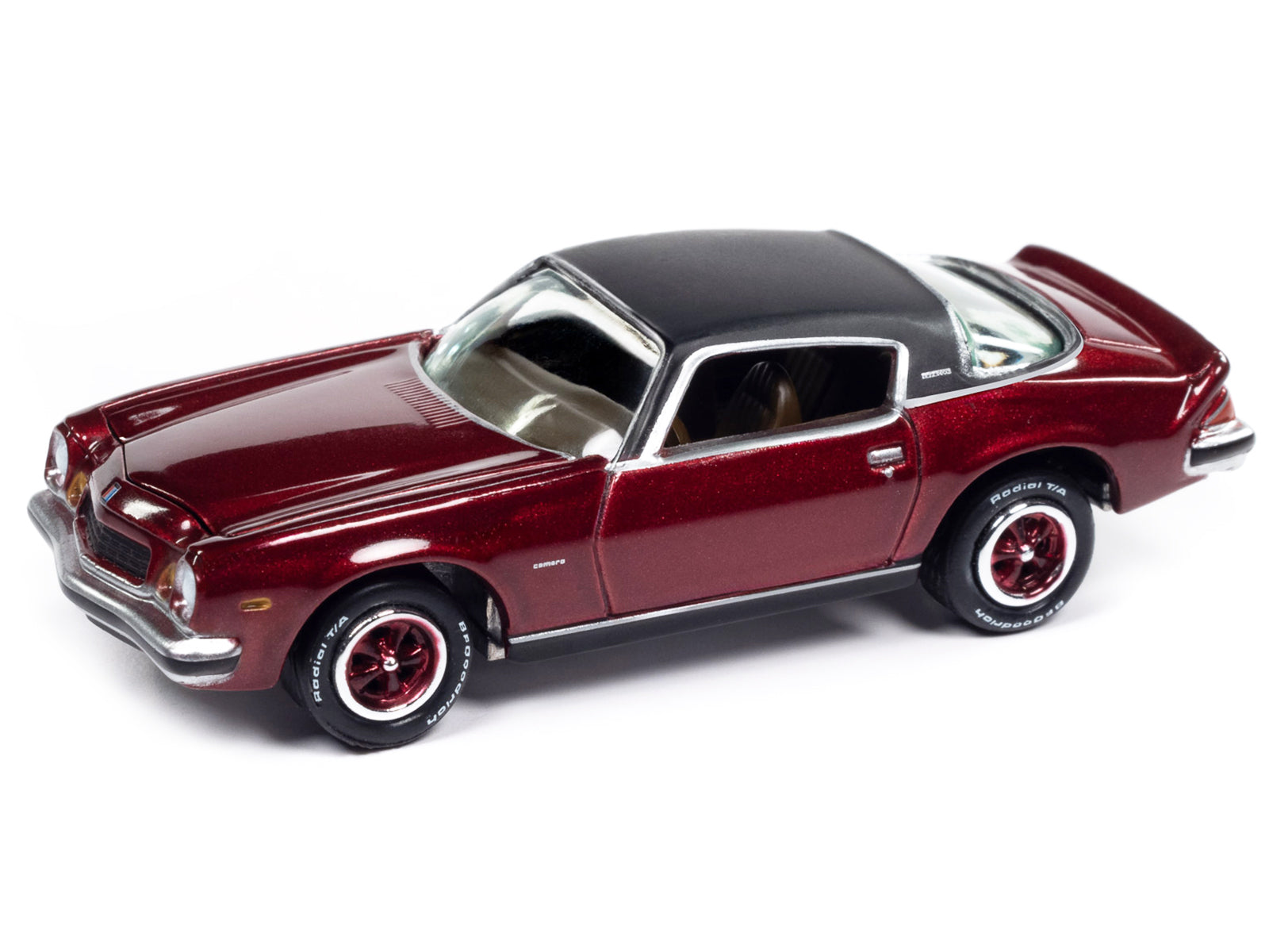 1975 Chevrolet Camaro LT Dark Red Metallic with Black Top "Classic Gold Collection" 1/64 Diecast Model Car by Johnny Lightning-DiecastModeler.com