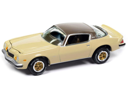 1975 Chevrolet Camaro LT Cream Beige with Brown Top "Classic Gold Collection" 1/64 Diecast Model Car by Johnny Lightning