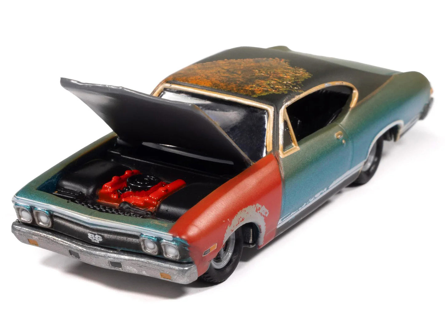 1968 Chevrolet Chevelle SS 396 Tripoli Turquoise (Weathered) "Project in Progress" Series 1/64 Diecast Model Car by Johnny Lightning