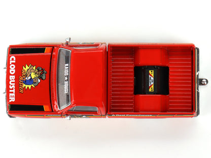 Chevrolet Silverado Pickup Truck "Clod Buster" Orange with Black Stripes (Designed by Jun Imai) "Tamiya x Kaido House" Special 1/64 Diecast Model Car by Mini GT