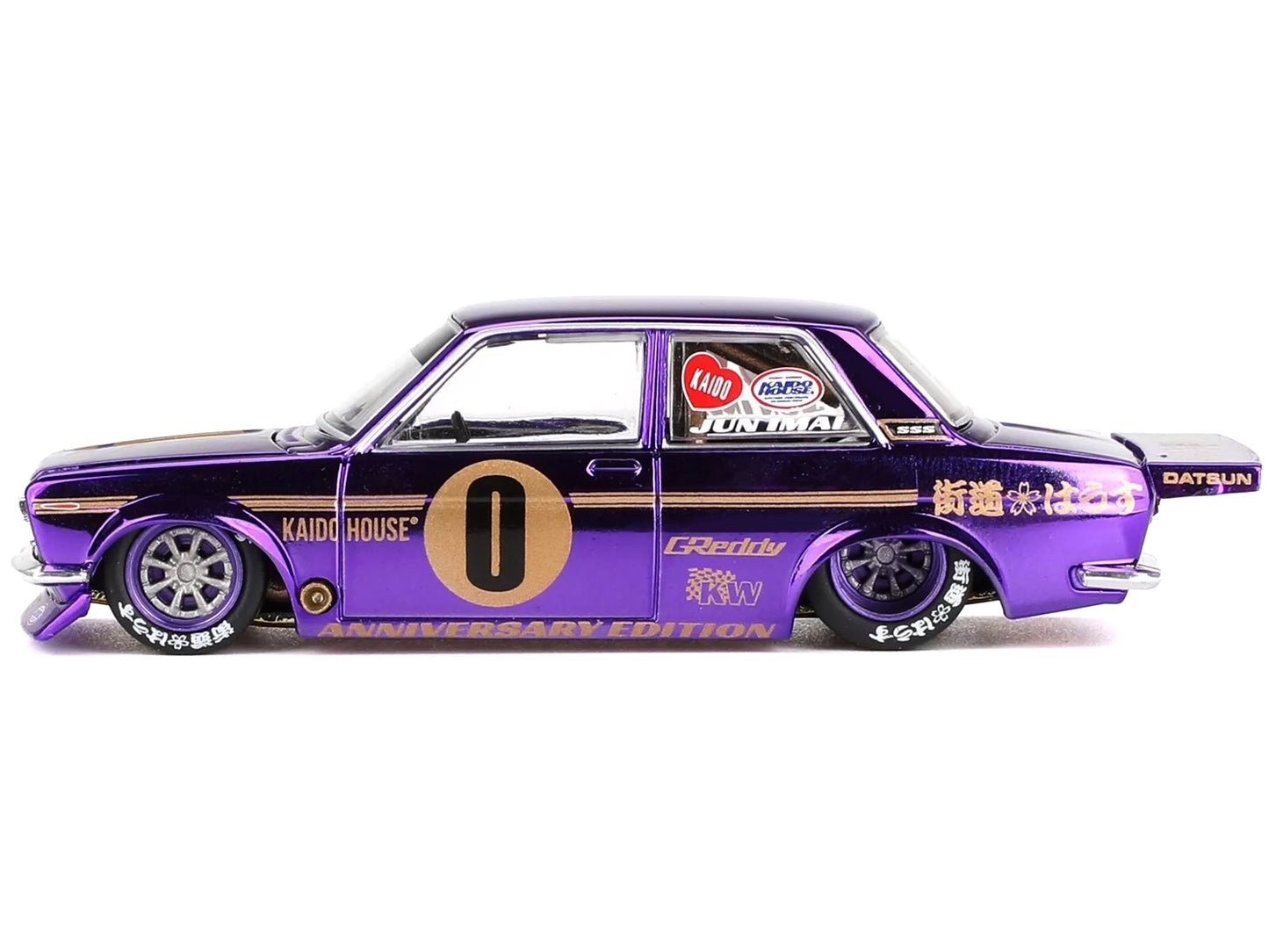 Datsun 510 Pro Street #0 "Anniversary Edition" Purple Metallic (Designed by Jun Imai) "Kaido House" Special 1/64 Diecast Model Car by Mini GT-DiecastModeler.com