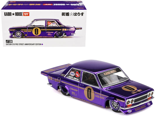 Datsun 510 Pro Street #0 "Anniversary Edition" Purple Metallic (Designed by Jun Imai) "Kaido House" Special 1/64 Diecast Model Car by Mini GT-DiecastModeler.com