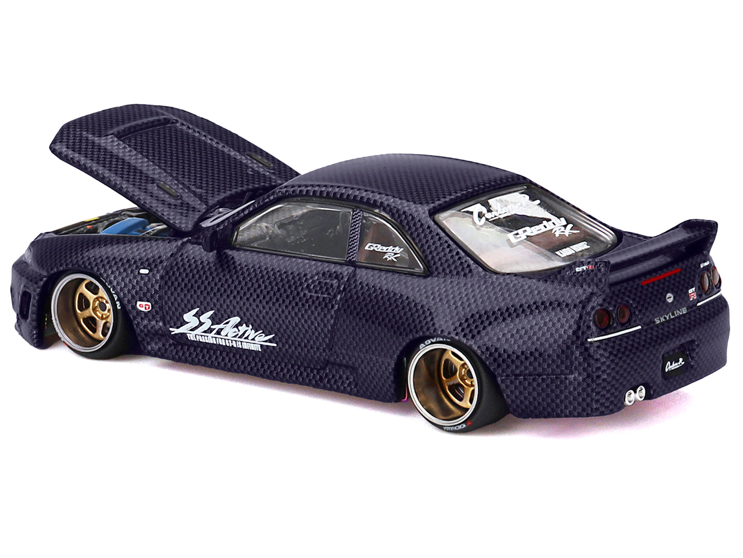 Nissan Skyline GT-R (R33) "Active Carbon R V2" RHD (Right Hand Drive) Purple Carbon (Designed by Jun Imai) "Kaido House" Special 1/64 Diecast Model Car by Mini GT