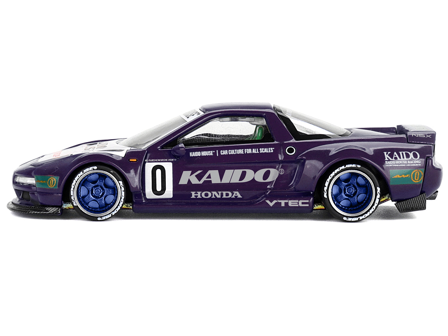Honda NSX "Kaido Racing V2" #0 Purple with White Hood and Graphics (Designed by Jun Imai) "Kaido House" Special 1/64 Diecast Model Car by Mini GT
