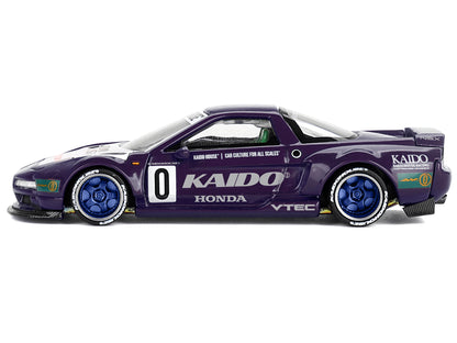 Honda NSX "Kaido Racing V2" #0 Purple with White Hood and Graphics (Designed by Jun Imai) "Kaido House" Special 1/64 Diecast Model Car by Mini GT