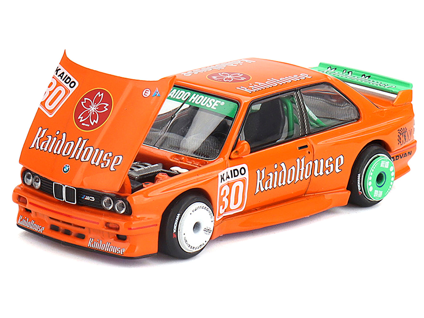 BMW M3 "KaidoHaus V1" #30 Orange (Designed by Jun Imai) "Kaido House" Special 1/64 Diecast Model Car by Mini GT-DiecastModeler.com
