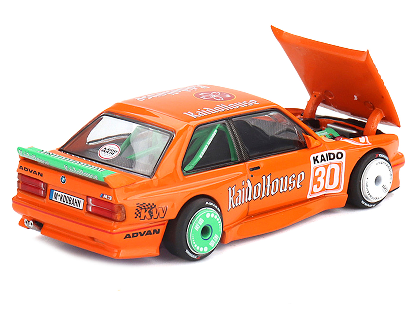 BMW M3 "KaidoHaus V1" #30 Orange (Designed by Jun Imai) "Kaido House" Special 1/64 Diecast Model Car by Mini GT-DiecastModeler.com