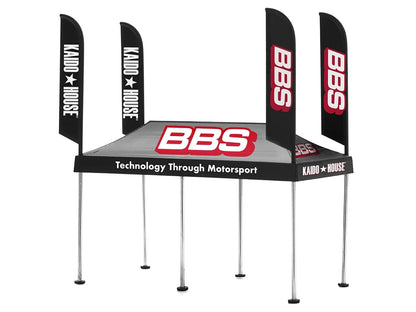 Kaido House "BBS" Tent V1 Black with Extra Wheels for 1/64 Scale Models by Mini GT