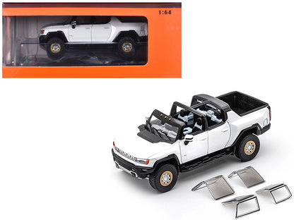 2022 GMC Hummer EV Pickup Truck White 1/64 Diecast Model Car by GCD-DiecastModeler.com