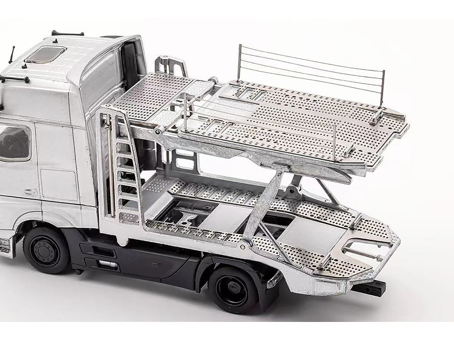 Mercedes-Benz Actros Auto Transporter White 1/64 Diecast Model by GCD-DiecastModeler.com