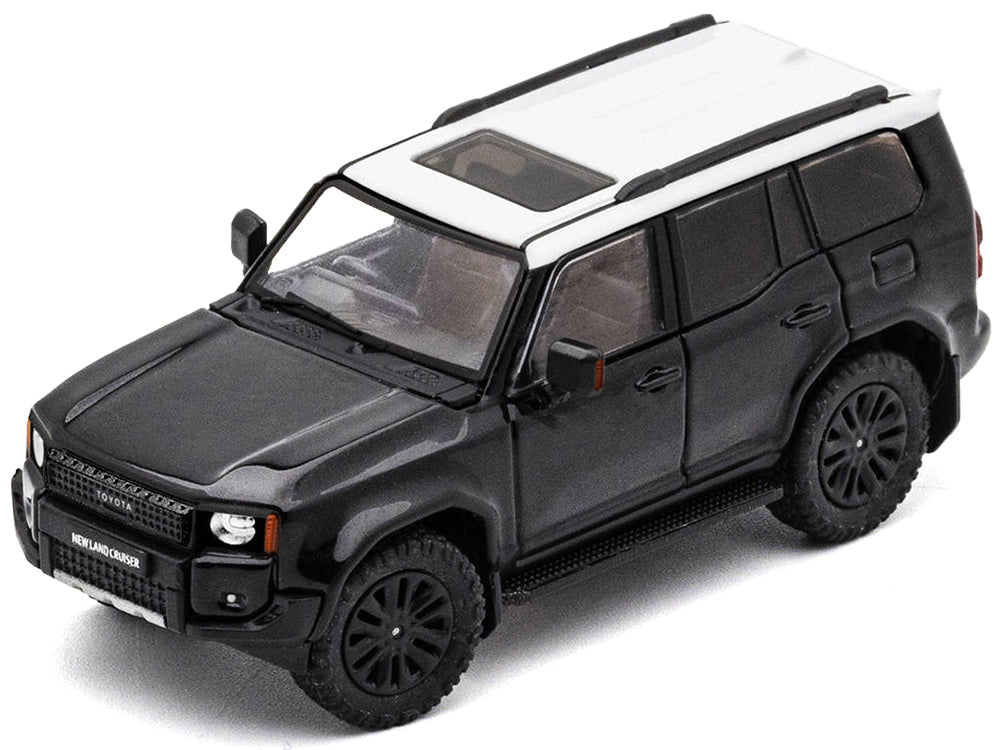 Toyota Land Cruiser Prado 250 Black with White Top 1/64 Diecast Model Car by GCD-DiecastModeler.com