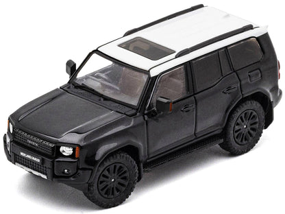 Toyota Land Cruiser Prado 250 Black with White Top 1/64 Diecast Model Car by GCD-DiecastModeler.com