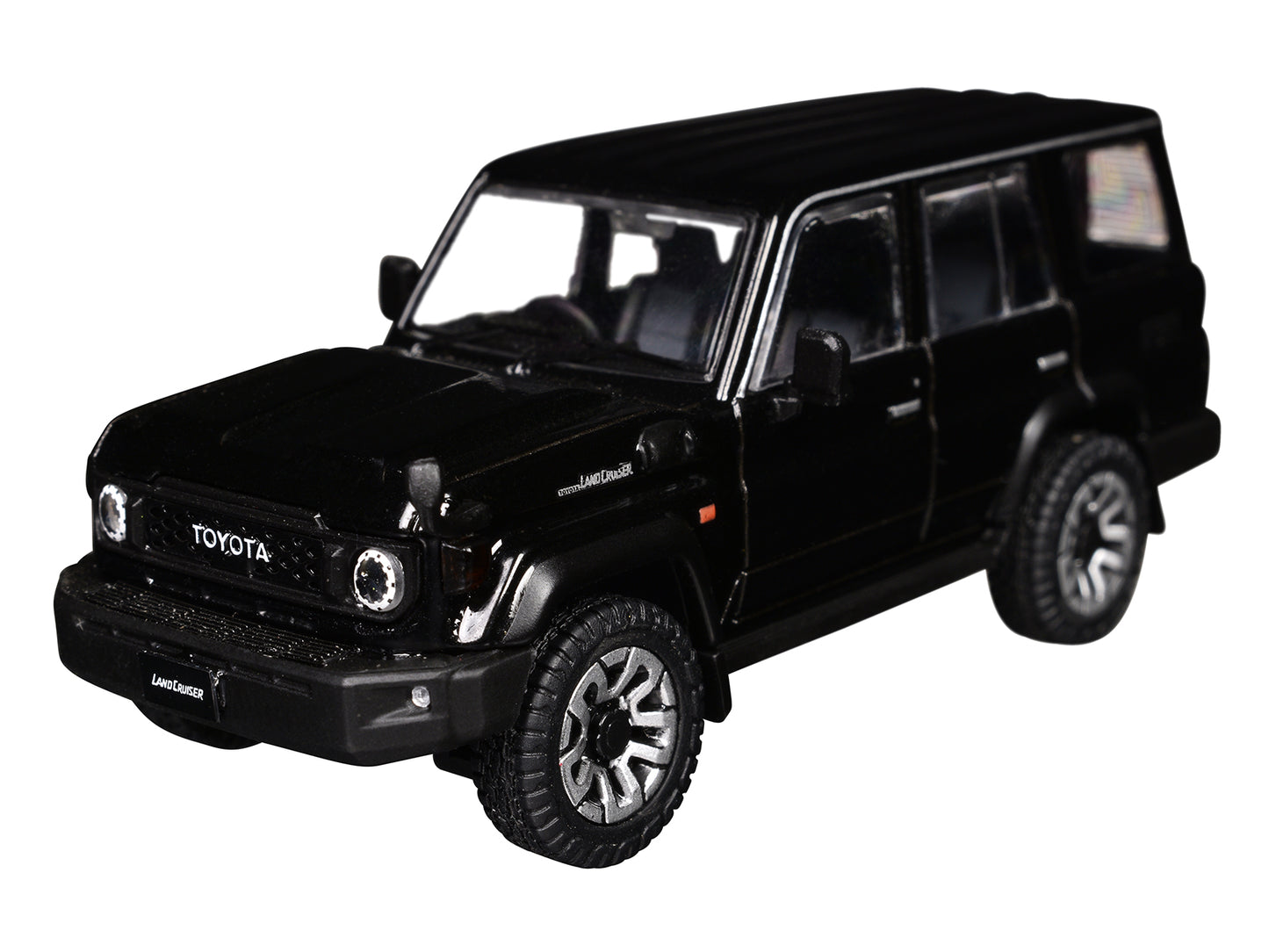 Toyota Land Cruiser (J76) RHD (Right Hand Drive) Black 1/64 Diecast Model Car by GCD