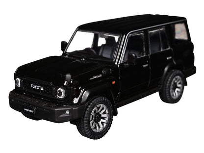Toyota Land Cruiser (J76) RHD (Right Hand Drive) Black 1/64 Diecast Model Car by GCD