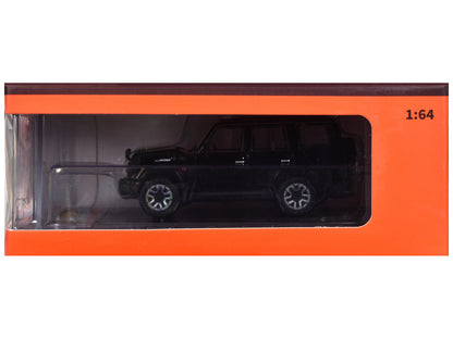 Toyota Land Cruiser (J76) RHD (Right Hand Drive) Black 1/64 Diecast Model Car by GCD