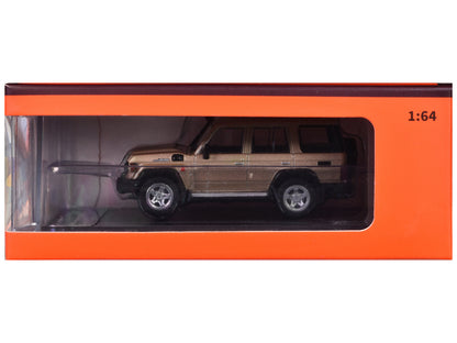 Toyota Land Cruiser (J76) Gold Metallic 1/64 Diecast Model Car by GCD
