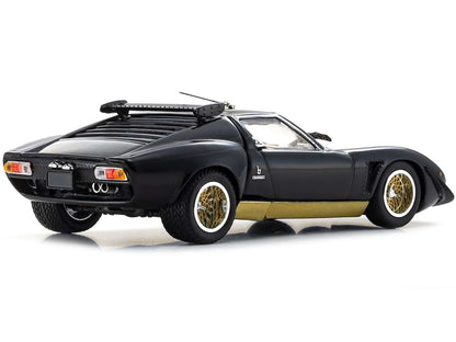 Lamborghini Miura SVR Black with Gold Accents and Wheels 1/43 Diecast Model Car by Kyosho-DiecastModeler.com