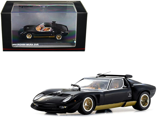 Lamborghini Miura SVR Black with Gold Accents and Wheels 1/43 Diecast Model Car by Kyosho-DiecastModeler.com