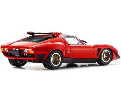 Lamborghini Miura SVR Red with Black Accents and Gold Wheels 1/43 Diecast Model Car by Kyosho-DiecastModeler.com
