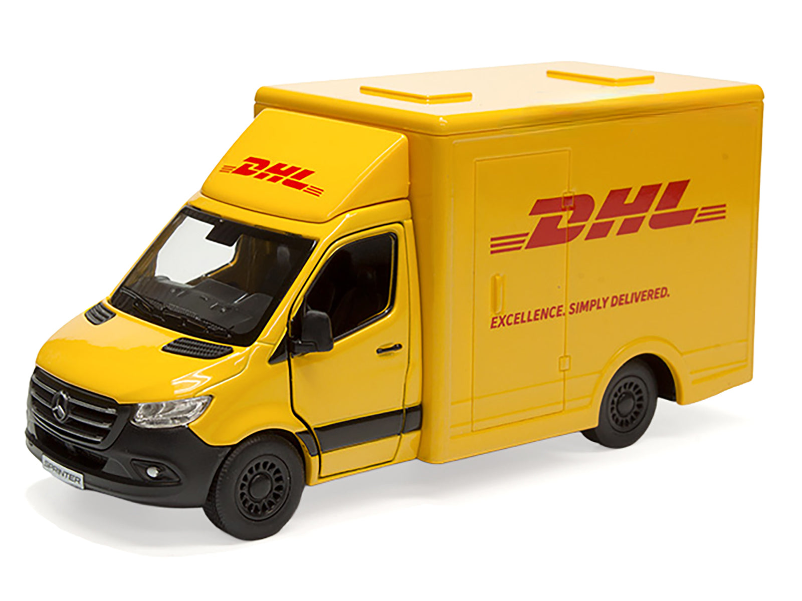 Mercedes-Benz Sprinter Van "DHL" Yellow 1/48 Diecast Model Car by Kinsmart-DiecastModeler.com