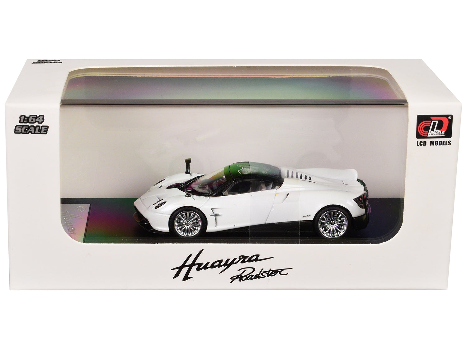 Pagani Huayra Roadster White Metallic with Black Top 1/64 Diecast Model Car by LCD Models-DiecastModeler.com