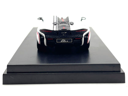 McLaren Elva Convertible White with Carbon and Red Stripes 1/64 Diecast Model Car by LCD Models