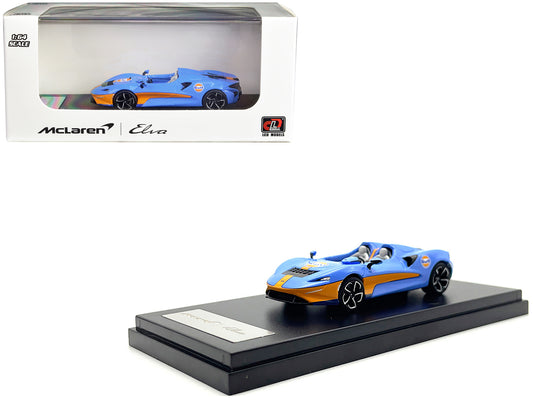 McLaren Elva Convertible Light Blue with Orange Accents "Gulf Oil" 1/64 Diecast Model Car by LCD Models-DiecastModeler.com