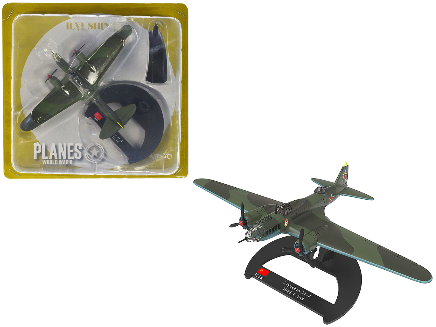 Ilyushin IL-4 Bomber Aircraft "Soviet Baltic Fleet Guards Regiment" (1942) "Planes of World War II" Series 1/144 Diecast Model Airplane by Luppa-DiecastModeler.com