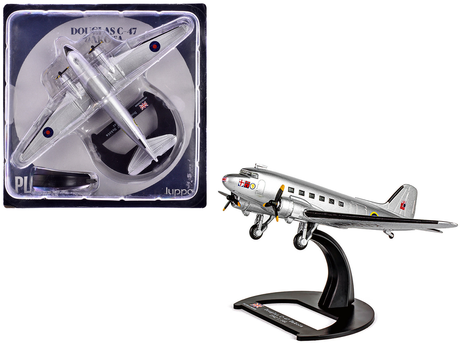Douglas C-47 Dakota Transport Aircraft "Field Marshal Montgomery No. 24 Squadron" Royal Air Force (1945) "Planes of World War II" Series 1/144 Diecast Model Airplane by Luppa-DiecastModeler.com