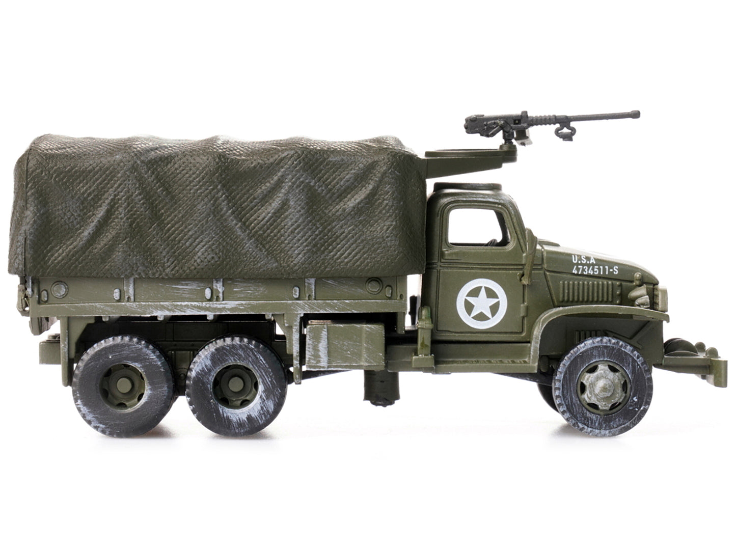 GMC CCKW 353 Truck With Mounted Gun Olive Drab "4734511-S" US Army World War II 1/72 Diecast Model by Legion-DiecastModeler.com