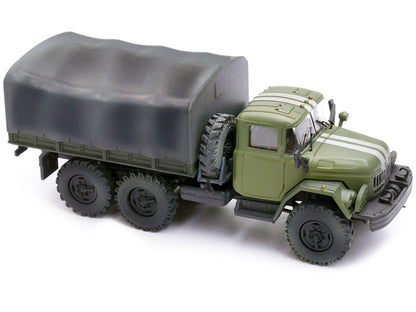 ZIL 131 Cargo Truck Green with White Stripes "Ukrainian Ground Forces" 1/72 Diecast Model by Legion-DiecastModeler.com