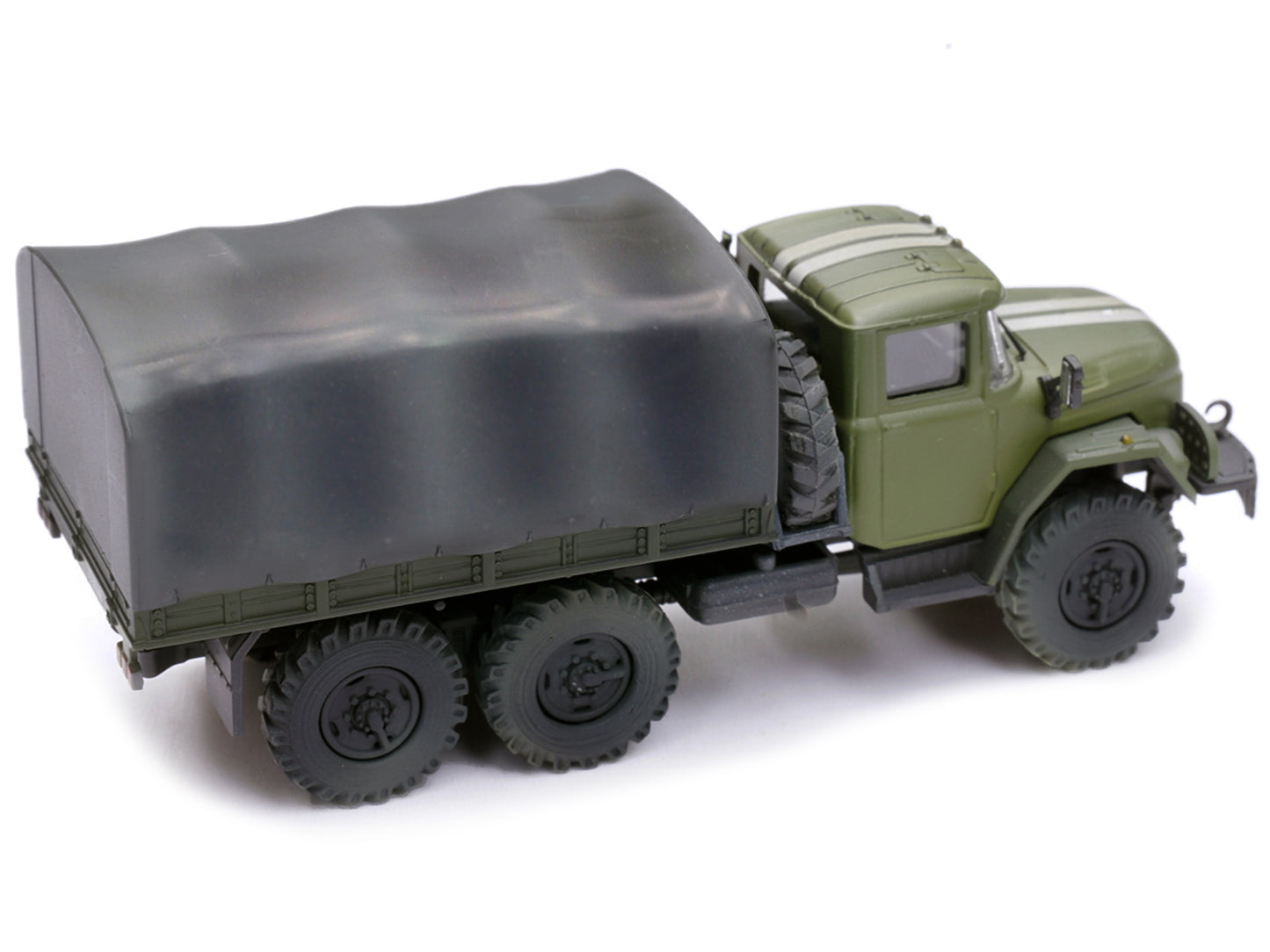 ZIL 131 Cargo Truck Green with White Stripes "Ukrainian Ground Forces" 1/72 Diecast Model by Legion-DiecastModeler.com