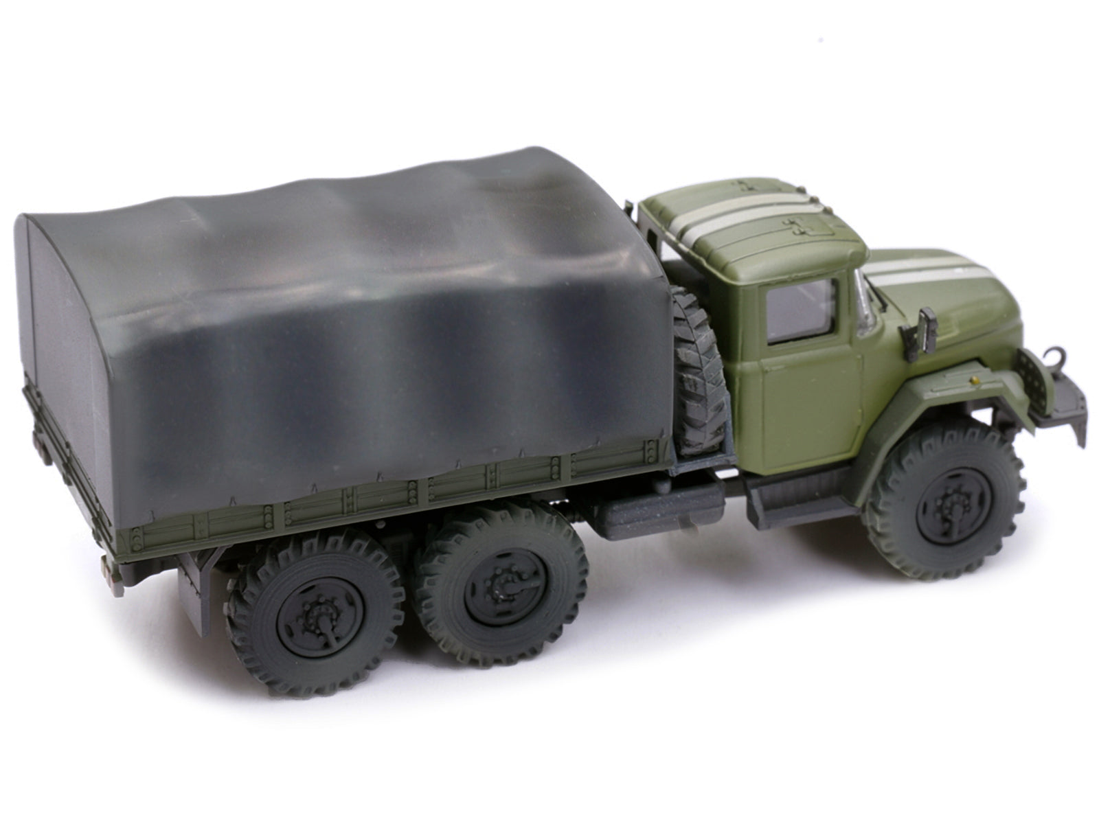 ZIL 131 Cargo Truck Green with White Stripes "Ukrainian Ground Forces" 1/72 Diecast Model by Legion-DiecastModeler.com