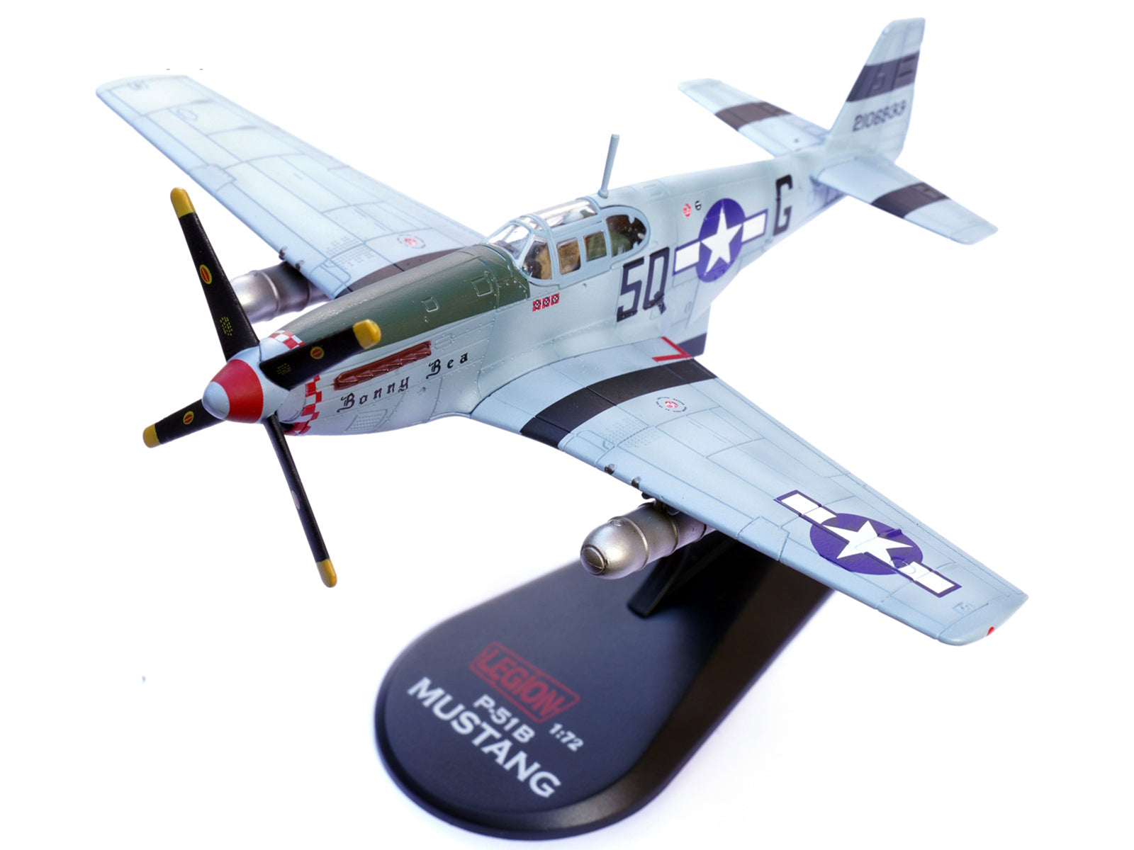 North American P-51B Mustang Aircraft "Bonny Bea 504th Fighter Squadron 339th Fighter Group" (1944) United States Army Air Forces 1/72 Diecast Model Airplane by Legion-DiecastModeler.com