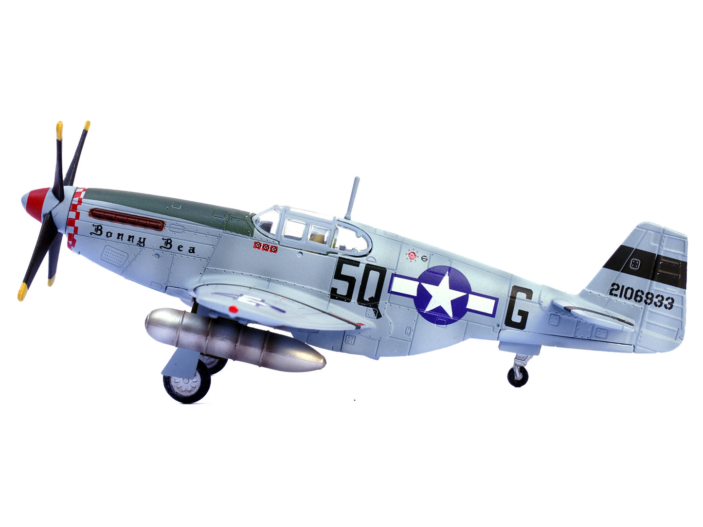 North American P-51B Mustang Aircraft "Bonny Bea 504th Fighter Squadron 339th Fighter Group" (1944) United States Army Air Forces 1/72 Diecast Model Airplane by Legion-DiecastModeler.com