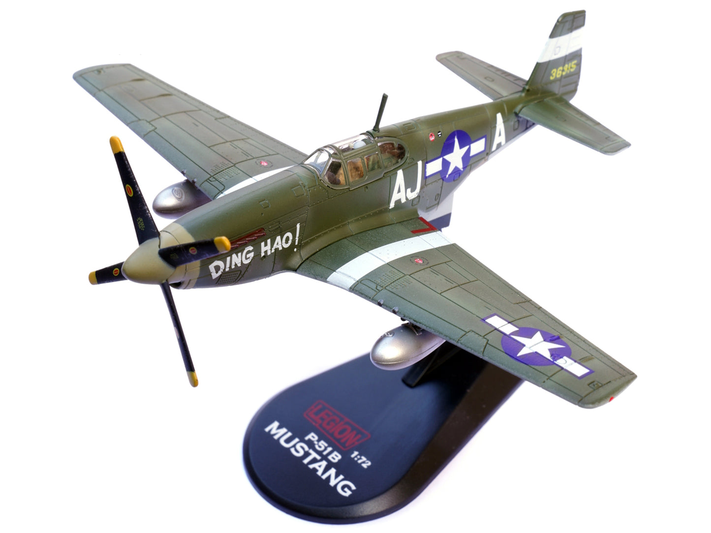 North American P-51B Mustang Aircraft "Ding Hao! 356th Fighter Squadron 354th Fighter Group" (1944) United States Army Air Forces 1/72 Diecast Model Airplane by Legion-DiecastModeler.com