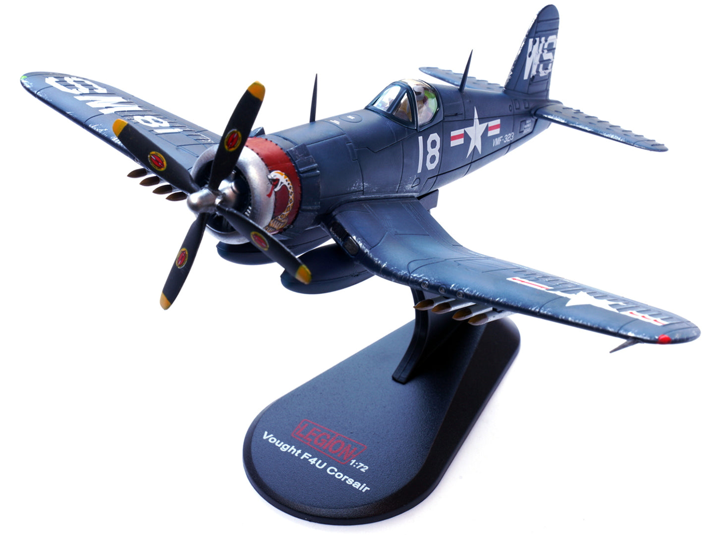 Vought F4U-4 Corsair Fighter Plane Marine Fighter Squadron 323 (VMF-323) "Death Rattlers" USS Sicily (CVE-118) (1951) 1/72 Diecast Airplane Model by Legion