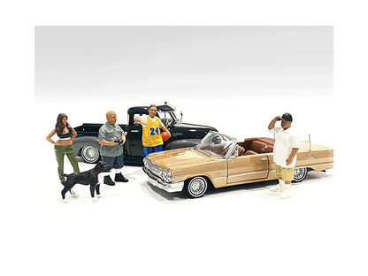 Lowriderz and a Dog 5 piece Figurine Set for 1/18 Scale Models by American Diorama-DiecastModeler.com