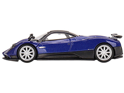 Pagani Zonda F Blu Argentina Blue Metallic with Black Top Limited Edition to 3000 pieces Worldwide 1/64 Diecast Model Car by Mini GT-DiecastModeler.com