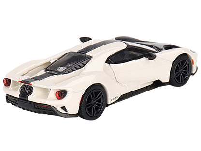 Ford GT "1964 Prototype Heritage Edition" Wimbledon White with Black Hood and Stripe Limited Edition to 2400 pieces Worldwide 1/64 Diecast Model Car by Mini GT