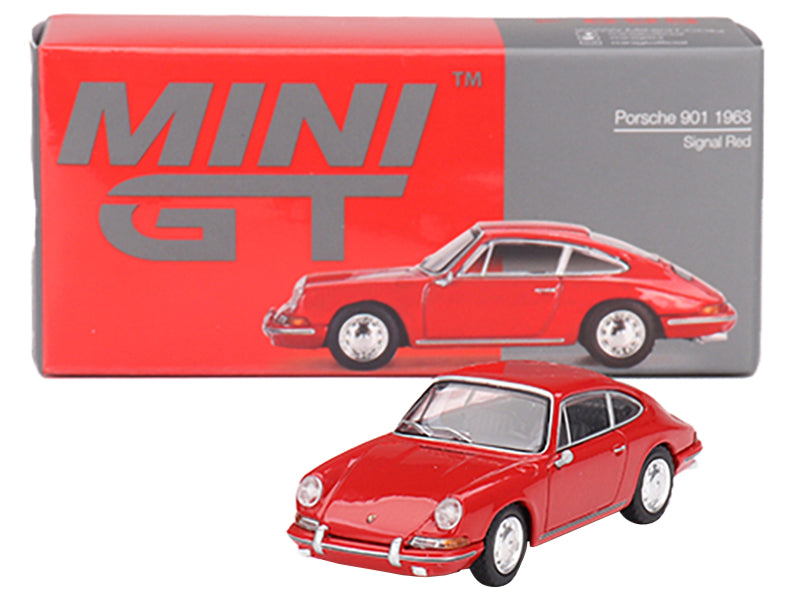 1963 Porsche 901 Signal Red Limited Edition to 4200 pieces Worldwide 1/64 Diecast Model Car by Mini GT-DiecastModeler.com