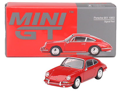 1963 Porsche 901 Signal Red Limited Edition to 4200 pieces Worldwide 1/64 Diecast Model Car by Mini GT-DiecastModeler.com