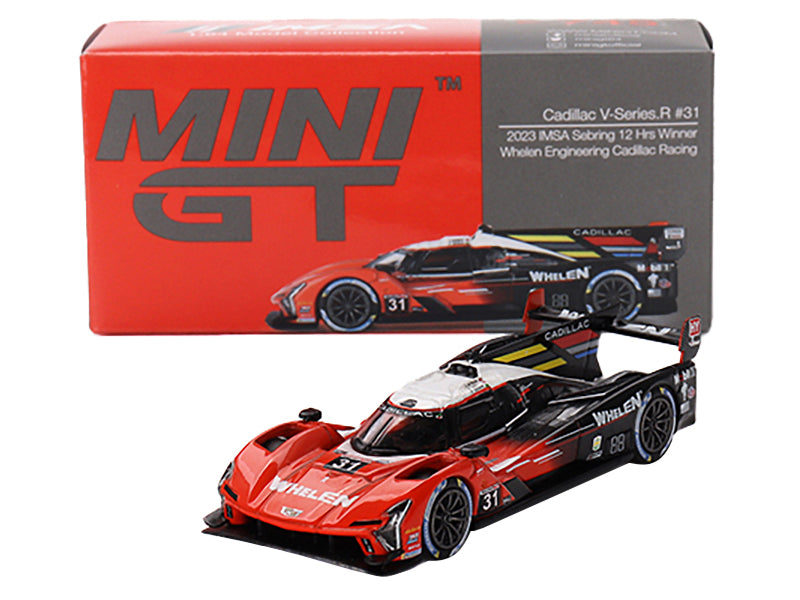 Cadillac V-Series.R #31 Jack Aitken - Pipo Derani - Alexander Sims "Whelen Engineering Racing" Winner IMSA "12 Hours of Sebring" (2023) Limited Edition to 5400 pieces Worldwide 1/64 Diecast Model Car by Mini GT-DiecastModeler.com