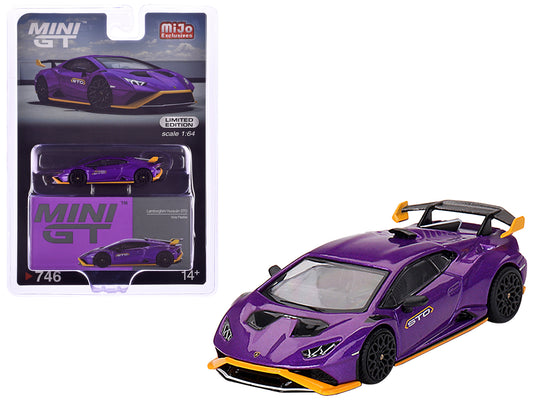 Lamborghini Huracan STO Viola Pasifae Purple Metallic Limited Edition 1/64 Diecast Model Car by Mini GT-DiecastModeler.com
