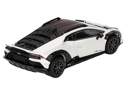 Lamborghini Huracan Sterrato Bianco Asopo White Metallic with Red Stripes and Matt Black Top Limited Edition to 7680 pieces Worldwide 1/64 Diecast Model Car by Mini GT
