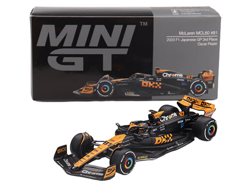 McLaren MCL60 #81 Oscar Piastri 3rd Place Formula One F1 "Japanese GP" (2023) Limited Edition 1/64 Diecast Model Car by Mini GT