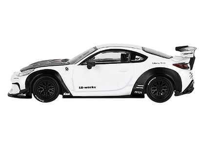 Toyota GR86 "LB-Nation - Liberty Walk" White with Carbon Hood Limited Edition 1/64 Diecast Model Car by Mini GT